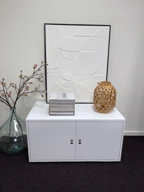 Armario de cartón Fay C (individual) con Cuadro de Arte en relieve - Panel mural 3D con marco negro de Cubiqz