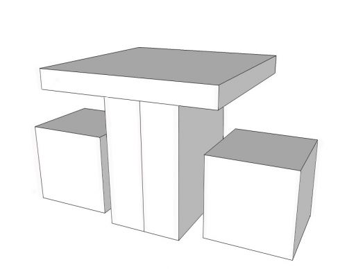 MESA COMEDOR CON 2 TABURETES