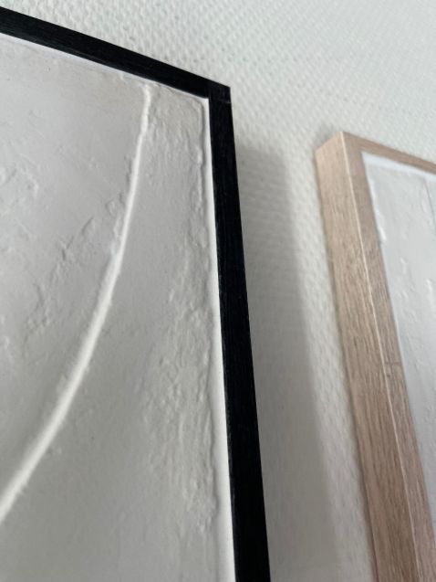 Marco en negro y madera de cuadro de arte para la pared impreso en relieve - Panel de pared de efecto 3D - panel de pared con textura – Cubiqz