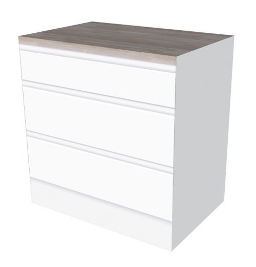 ARMARIO BAJO CUBIQZ SIN TIRADORES DE 90 CM CON CAJONES