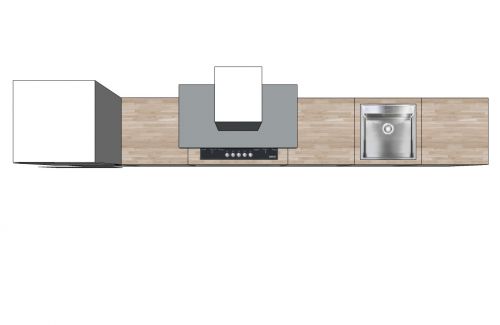 COCINA RECTA SIN TIRADORES 360x60 CM