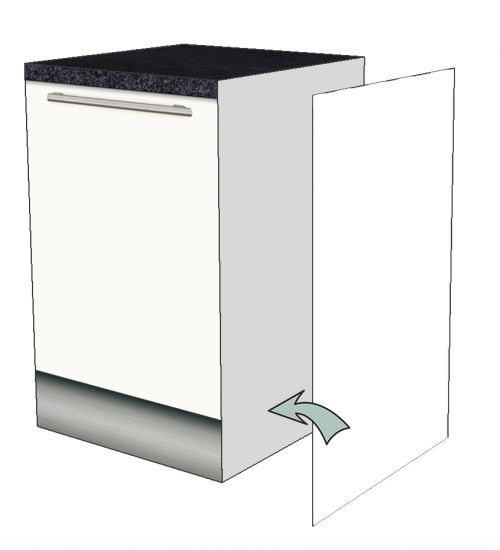 Panel lateral de acabado para todas las cocinas BÁSICAS de Cubiqz