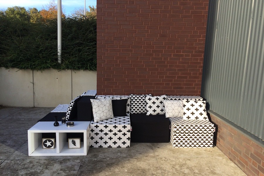 CUBIQZ cardboard modules for real seating CUBIQZ cardboard modules for real seating